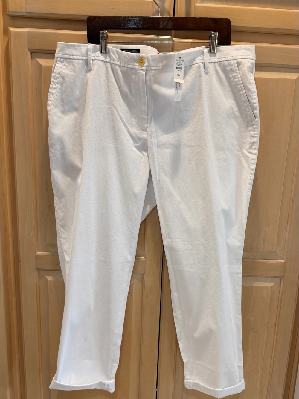 Talbots Relaxed White Cotton Chinos 16W